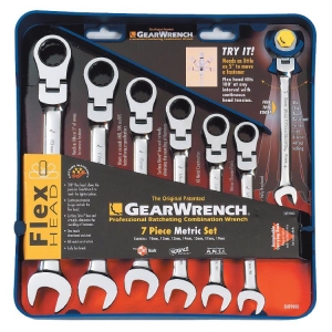 GearWrench 9900 Ratcheting Spanner Set Flexhead metric 7 Pieces